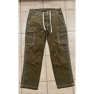 True Religion Pants Mens 34x32 (Fits 36W) Brown Big T Corduroy Cargo Pockets